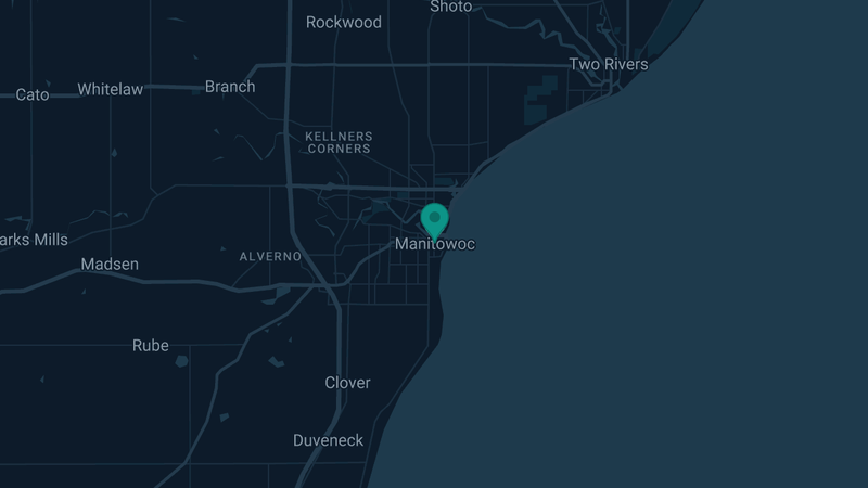 Map of Manitowoc, Wisconsin — 2 documented asbestos exposure sites