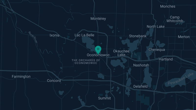 Map of Oconomowoc, Wisconsin — 5 documented asbestos exposure sites